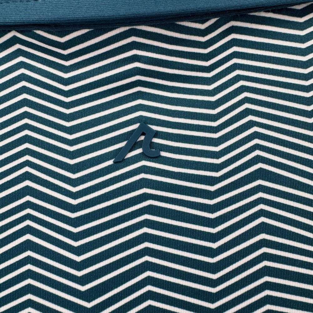 Redvanly Isola Polo Shirt Mens XL Corsair Teal Chevron Zigzag Golf R2383 NEW - Picture 9 of 15